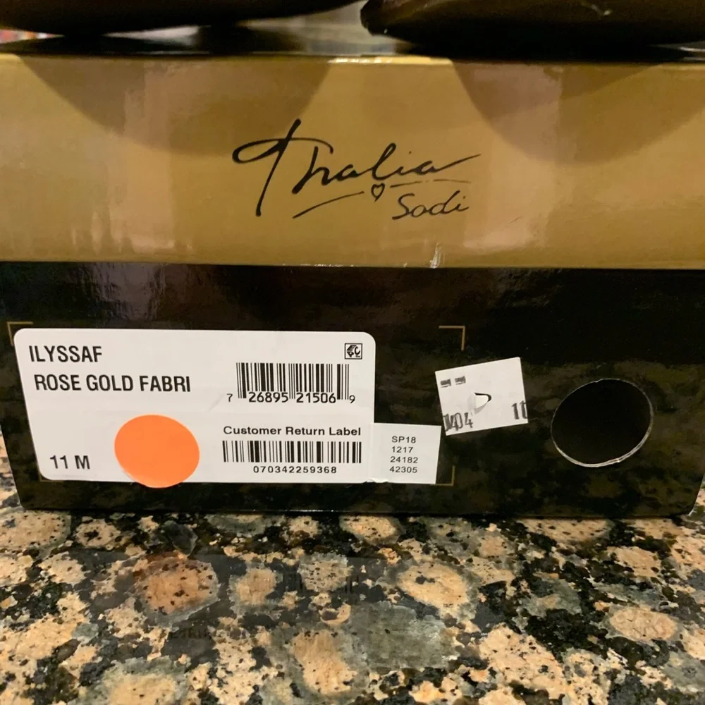 New! Thalia Sodi Rose Gold Ilyssa Open Toe Casual Slingback Sandals - Picture 7 of 9